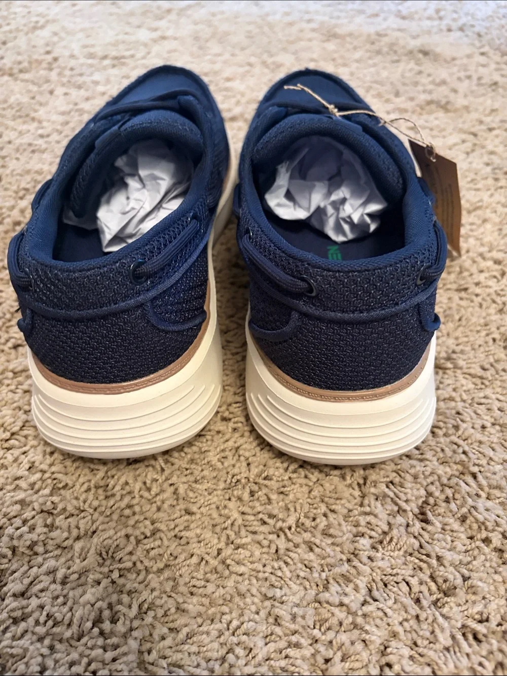 Men's Navy Casual Knit Deck Shoes- Delo Go Green size 9.5